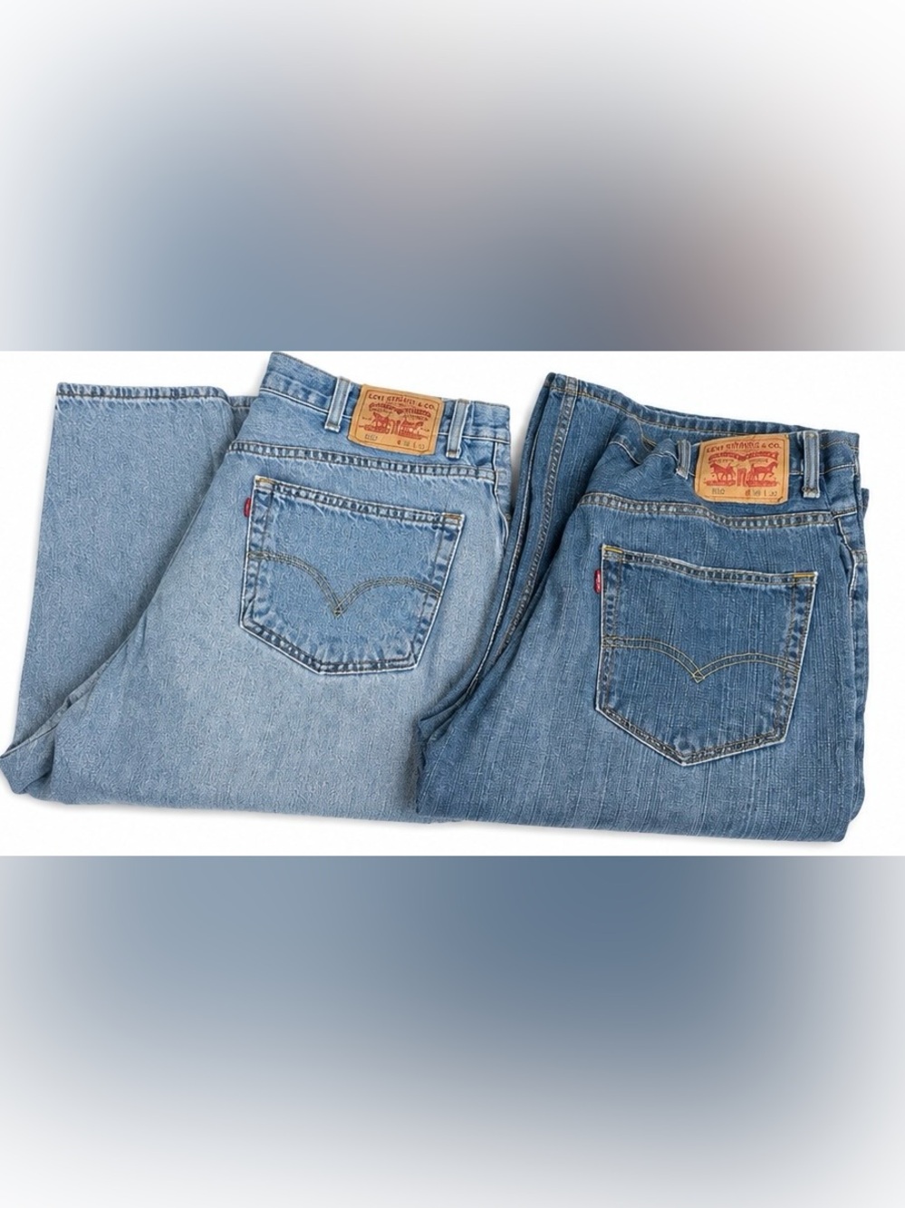 Levi's Men's Two-Tone Blue Straight Jeans - Light & Medium Denim